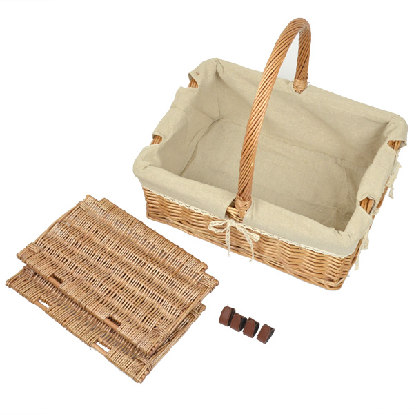ちどり産業 ピクニックバスケット かごバッグ 煮柳バスケット ふた付き