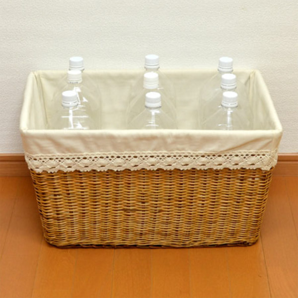 ちどり産業 バスケット 天然素材 レース Lサイズ 3個セット 収納 （ 幅