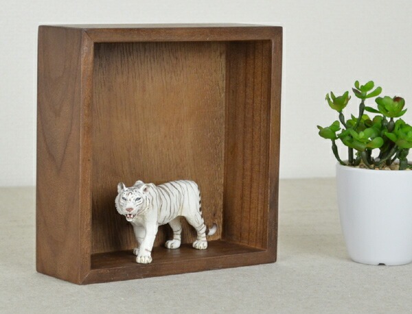 ちどり産業 小物収納 チェリーウッド デスクトップ S 18×18cm （ 収納