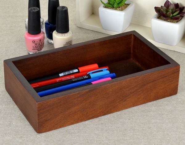 ちどり産業 小物収納 チェリーウッド デスクトップ M 23×13cm
