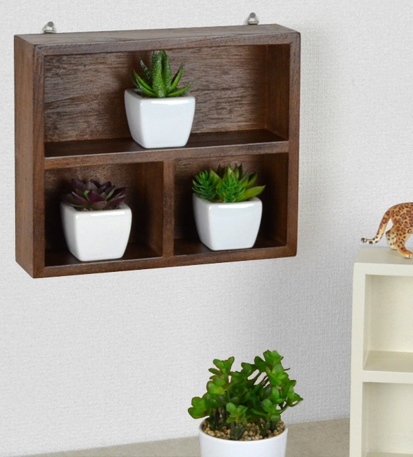 ちどり産業 小物収納 チェリーウッド デスクトップ 3分割 （ 収納