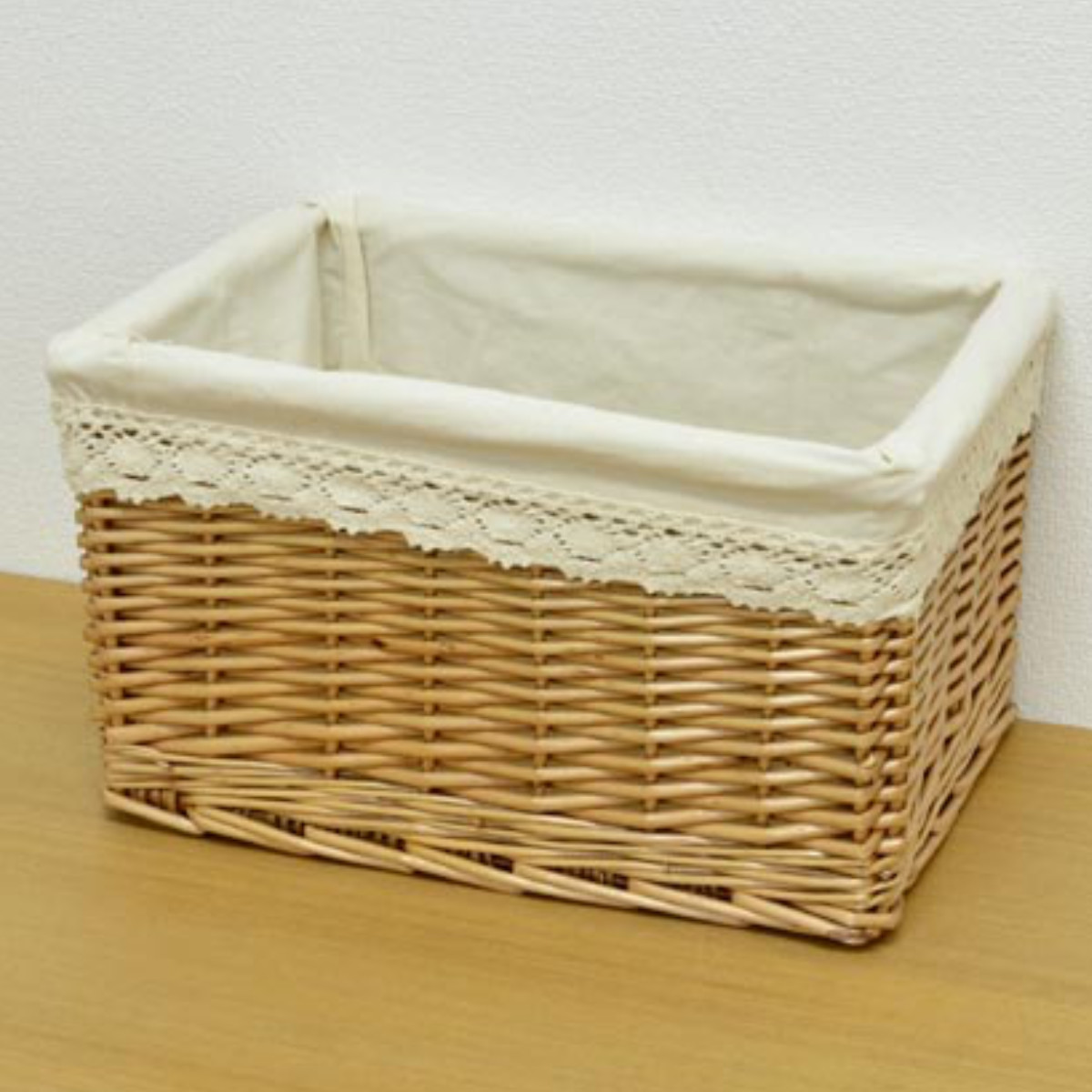 ちどり産業 かご カラーボックス 収納バスケット レース生地 インナー