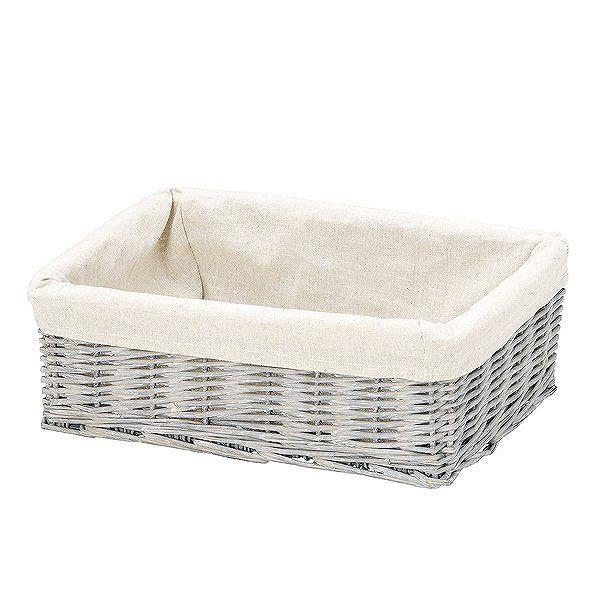 ちどり産業 収納バスケット グレー柳 カラーボックス 浅型 インナー布