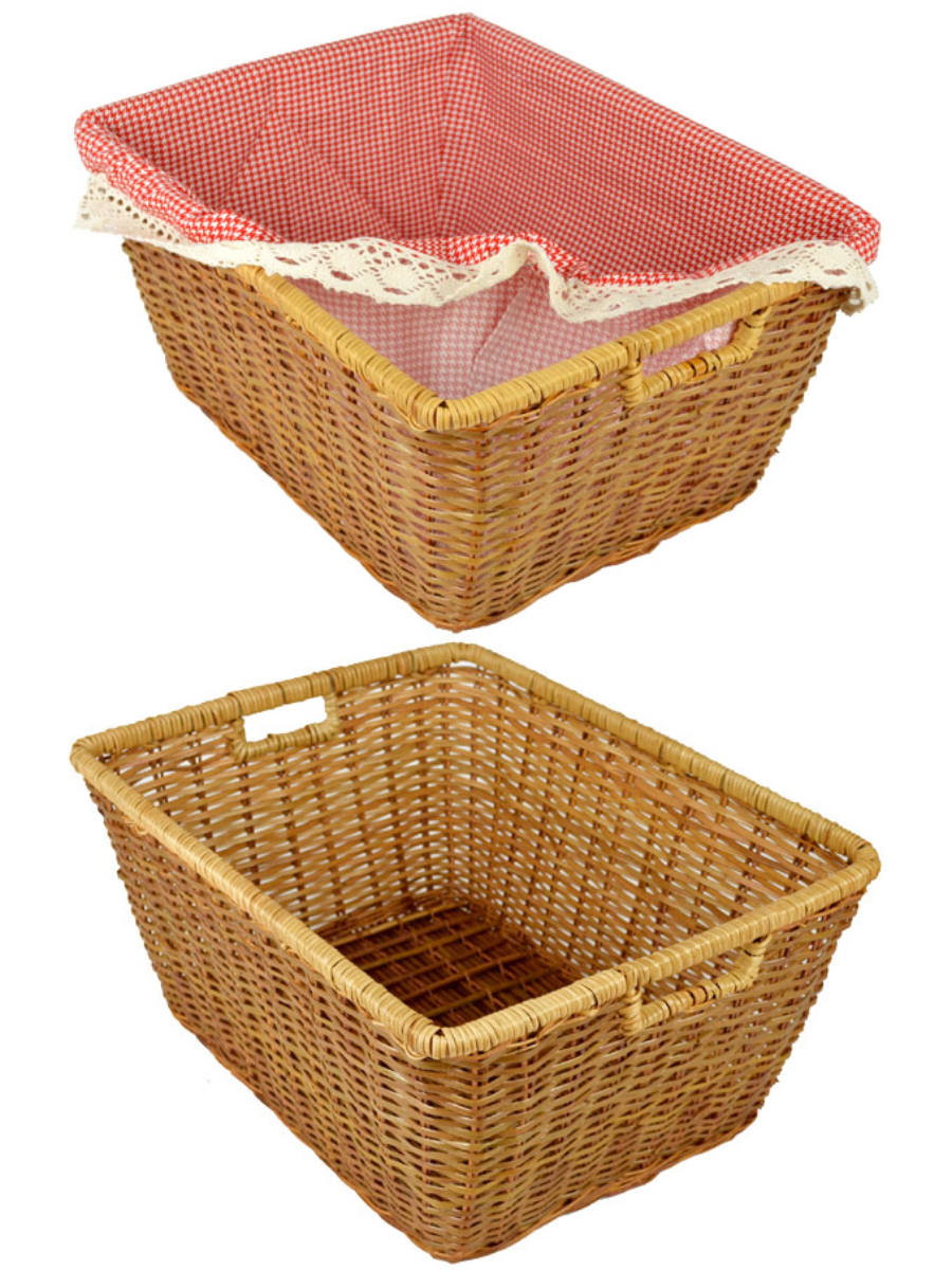 ちどり産業 かご 収納バスケット 天然素材 レース M （ 幅42