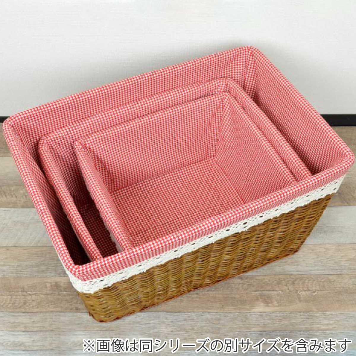 ちどり産業 かご 収納バスケット 天然素材 レース M （ 幅42×奥行33.5