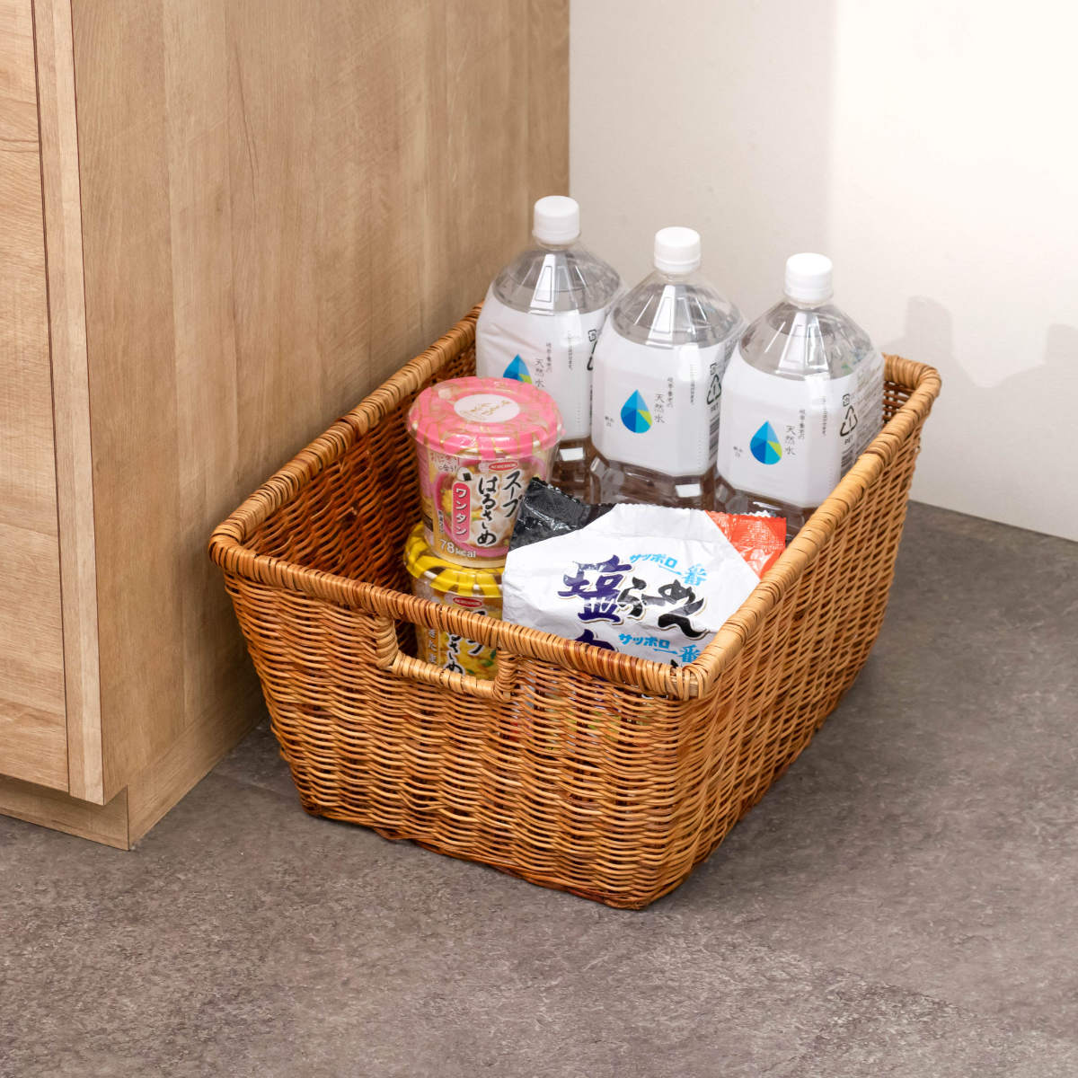 ちどり産業 かご バスケット 収納 約 幅42×奥行33.5×高さ21.5cm 天然