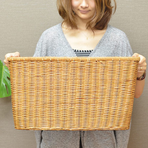 ちどり産業 収納バスケット 天然素材 Lサイズ 3個セット （ アジアン