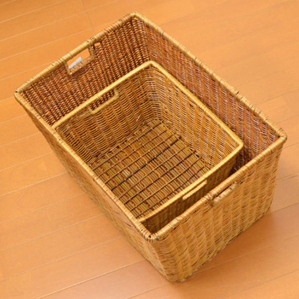 ちどり産業 収納バスケット 天然素材 Lサイズ 3個セット （ アジアン