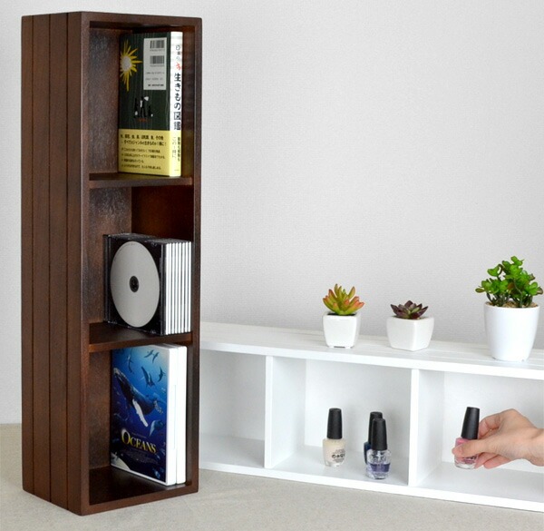 ちどり産業 DVD収納 チェリーウッド ダイスボックス DVDラック 3段