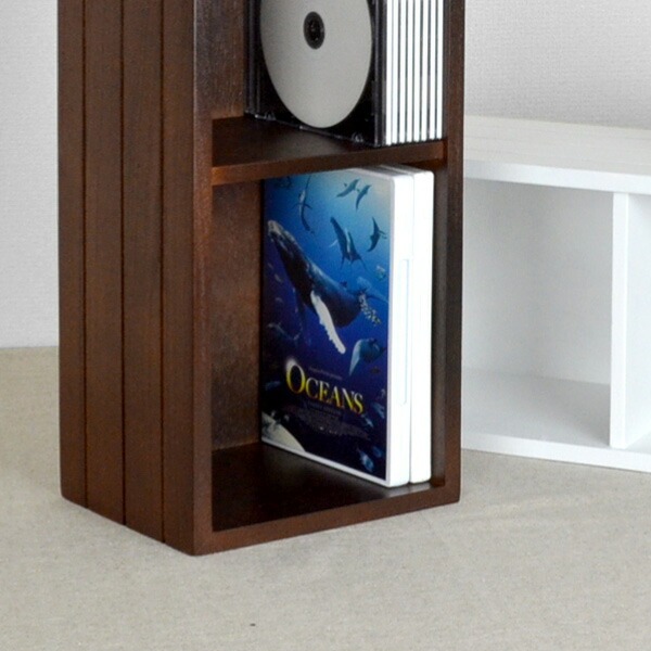 ちどり産業 DVD収納 チェリーウッド ダイスボックス DVDラック 3段