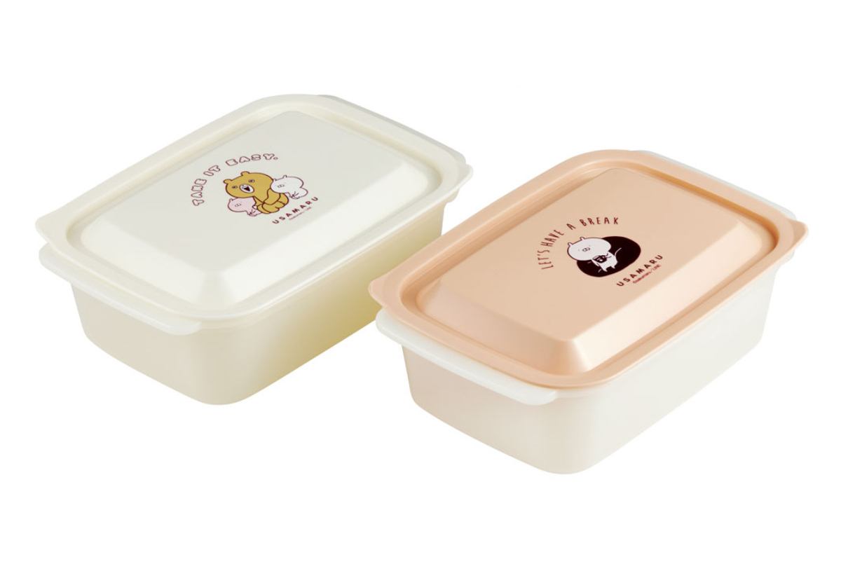 スケーター 保存容器 530ml フタしたまま使える保存容器 うさまる 2個