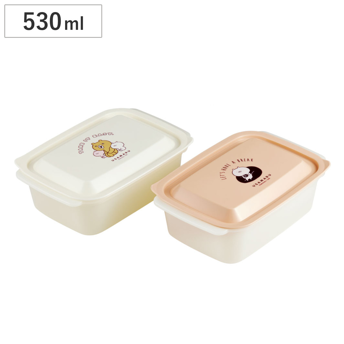 スケーター 保存容器 530ml フタしたまま使える保存容器 うさまる 2個