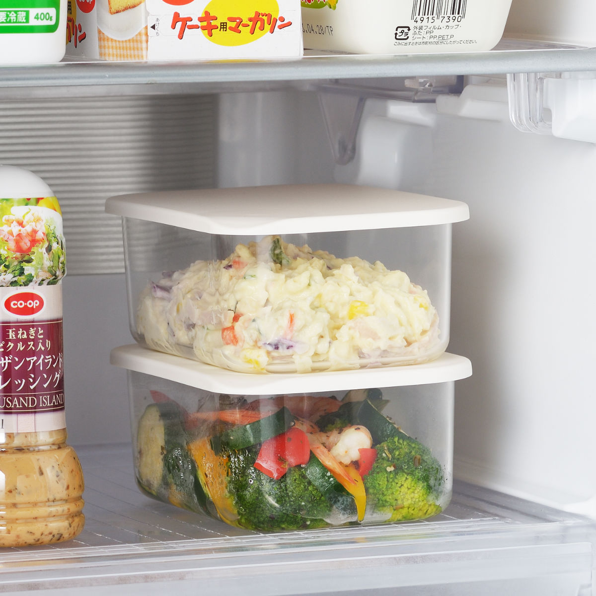 ヨシカワ 保存容器 830ml レンジコンテナ ザル付き 小 （ プラスチック