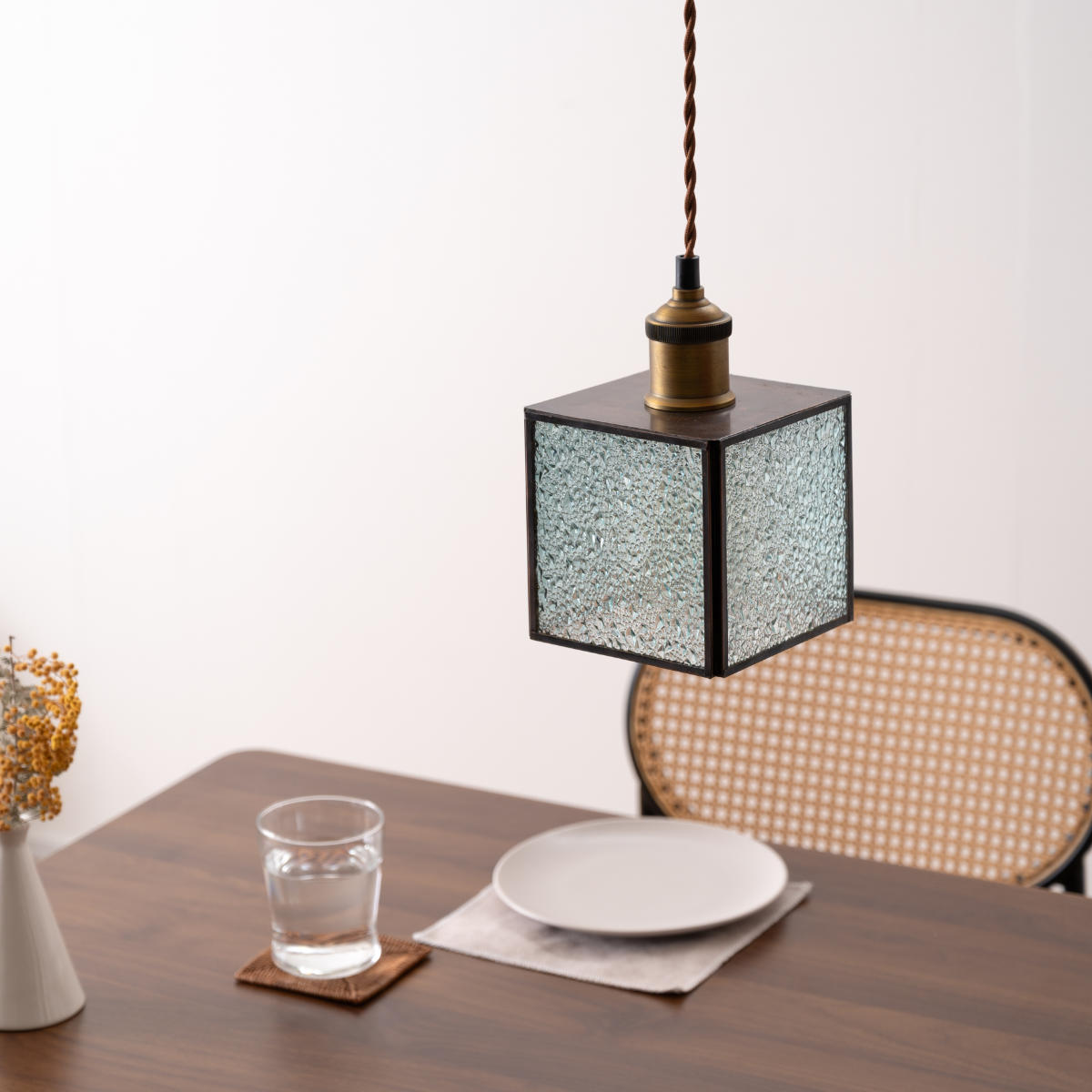 東谷 ペンダントライト ステンドグラスライト 四角 E26 （ ペンダント