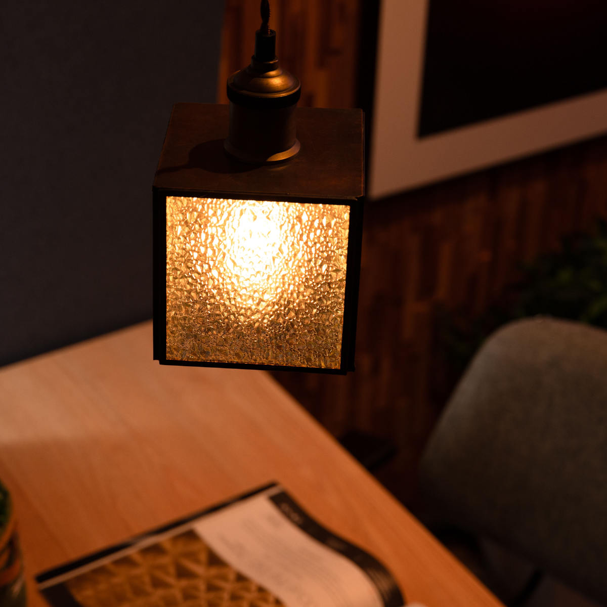 東谷 ペンダントライト ステンドグラスライト 四角 E26 （ ペンダント