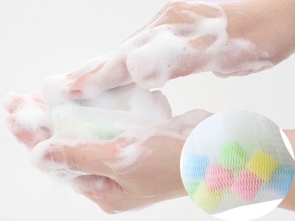 洗顔ネット 泡立ちスポンジ入 泡立てネット （ フェイススポンジ バス