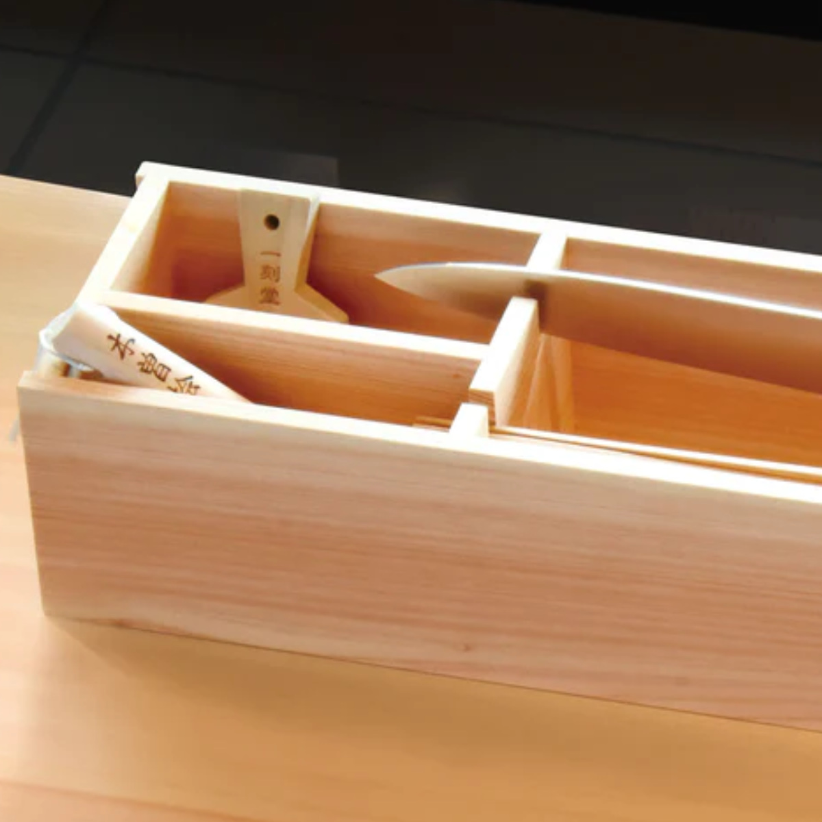 ひのき 包丁＆料理箸置き箱 （ 日本製 木製 包丁スタンド 包丁差し
