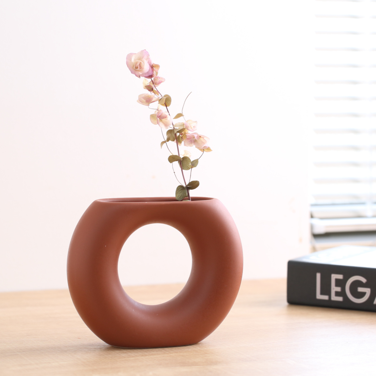 テラコッタ 円筒形 陶器 花瓶 花瓶 アテネ ベース テラコッタ フラワーベース （ 花びん 花器 無地
