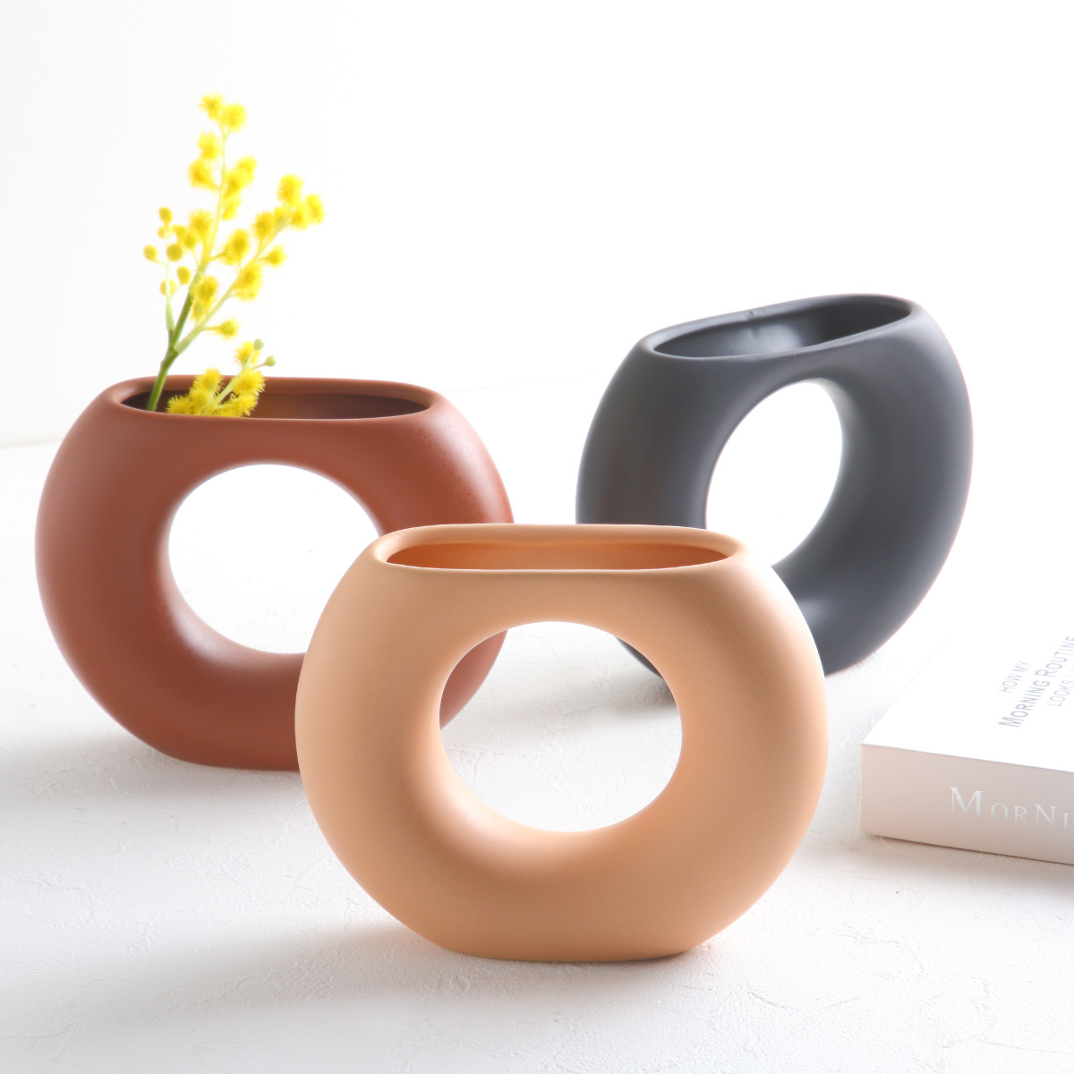 花瓶 アテネ ベース テラコッタ フラワーベース （ 花びん 花器 無地