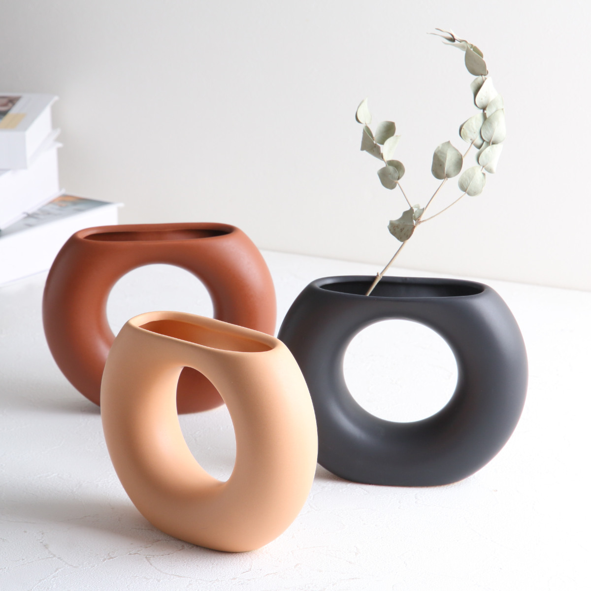 テラコッタ 円筒形 陶器 花瓶 花瓶 アテネ ベース テラコッタ フラワーベース （ 花びん 花器 無地