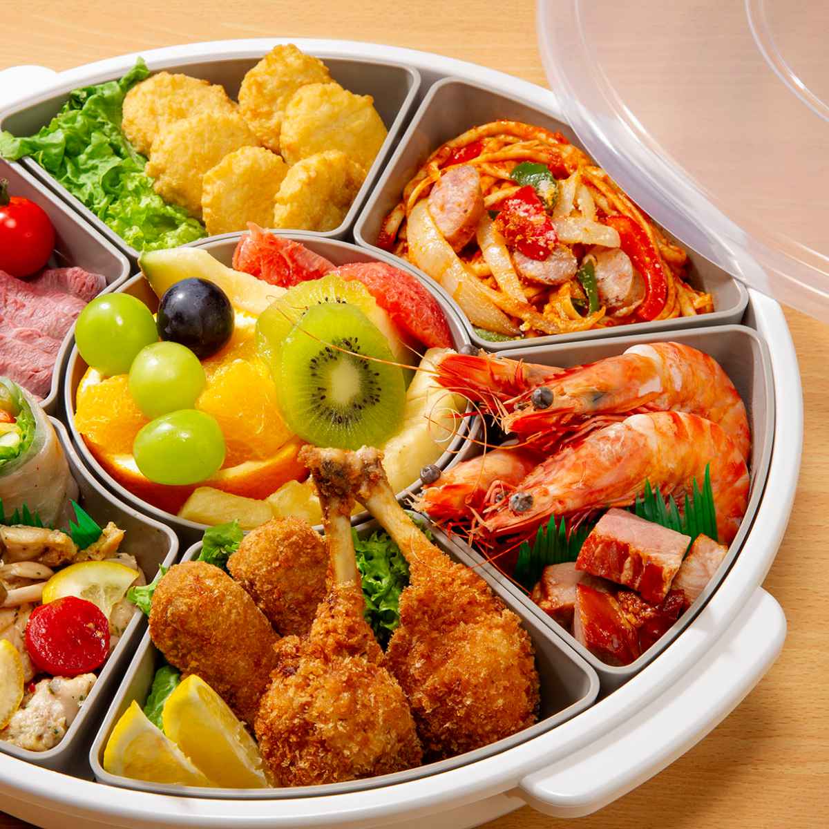 オードブル皿 39cm 仕切り皿 プラスチック （ オードブル容器 盛皿