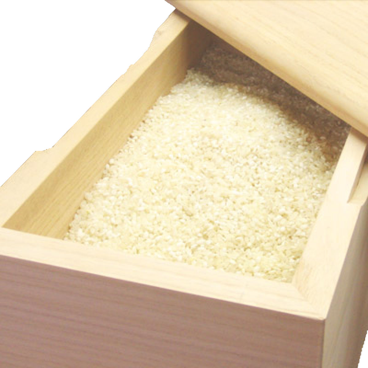 米びつ 5kg 桐の米びつ 無地 一合升 すり切り棒付き （ 密閉 日本製 米