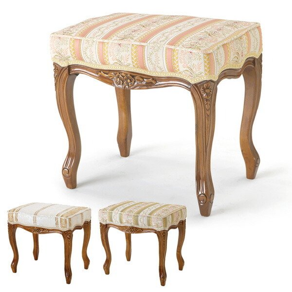 スツール　椅子　クラシック調　姫系　Fiore　白家具　座面高45cm 猫脚 □在庫限り・入荷なし□スツール 椅子 クラシック調 姫系 Fiore