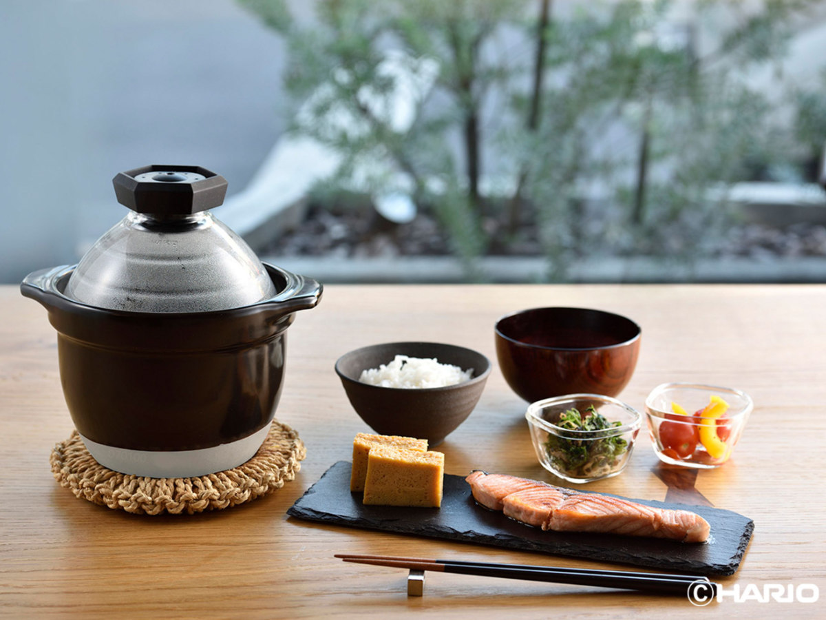 HARIO（ハリオ） フタがガラスのご飯釜 1〜2合 ガス火専用 ガラス蓋