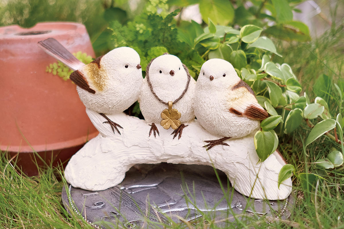 キシマ（KISHIMA） ガーデンオーナメント シマエナガ 置物