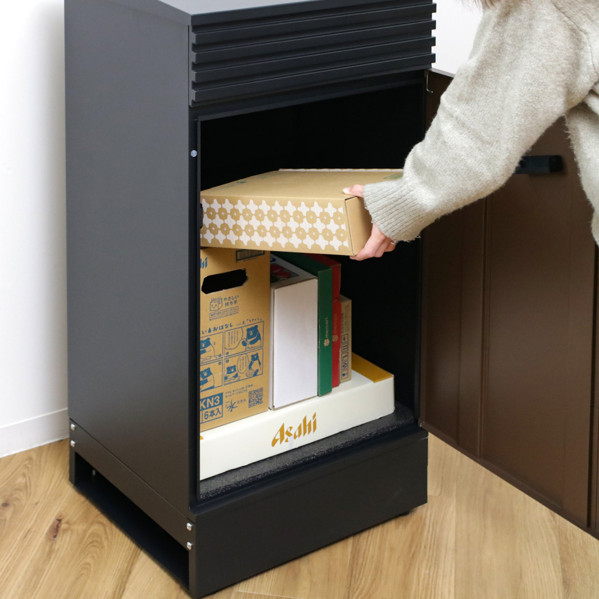 K.G.Y 宅配ボックス 郵便ポスト リシムアップ UL ブラウン 一戸建て用