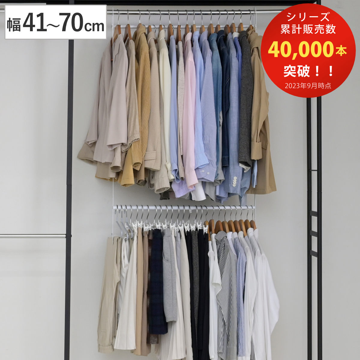 ハンガー 収納アップ ブランコハンガー 吊り下げ 2段 （ 収納