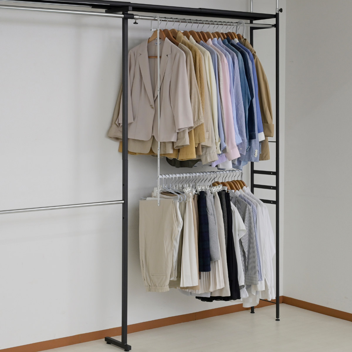 ハンガー 収納アップ ブランコハンガー 吊り下げ 2段 （ 収納