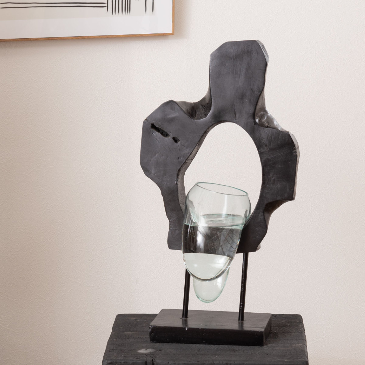 東谷 オブジェ 天然木 ガラス （ ガラスオブジェ 置物 インテリア 雑貨