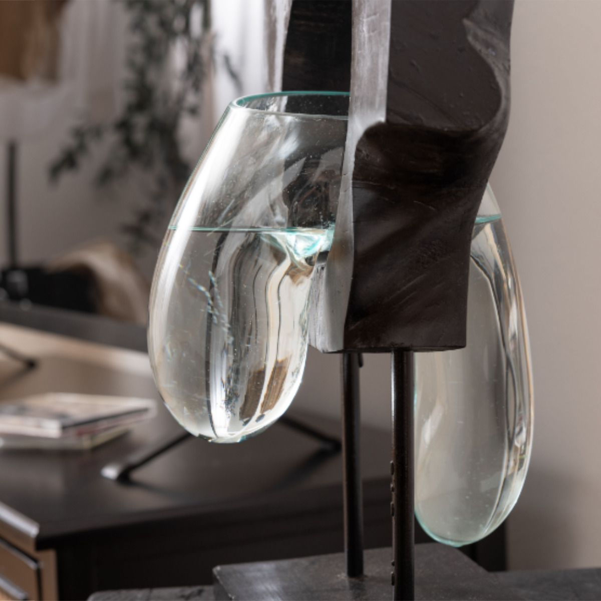 東谷 オブジェ 天然木 ガラス （ ガラスオブジェ 置物 インテリア 雑貨