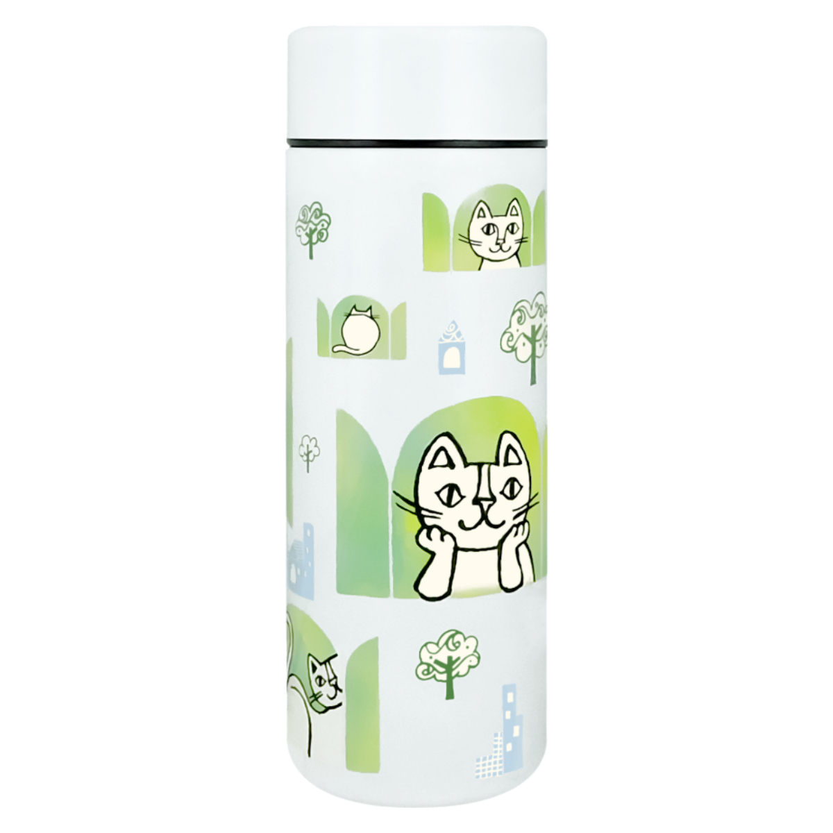 東亜金属 水筒 300ml おかべてつろう ステンレスボトル （ ねこ画家 直
