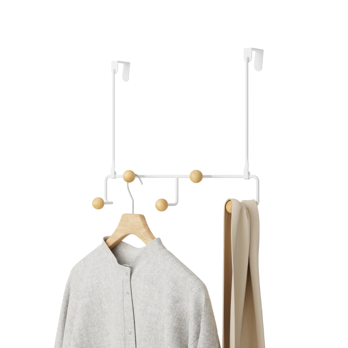 Amazon｜ドアハンガーフック ソリッドウッドフックぶら下げ服の