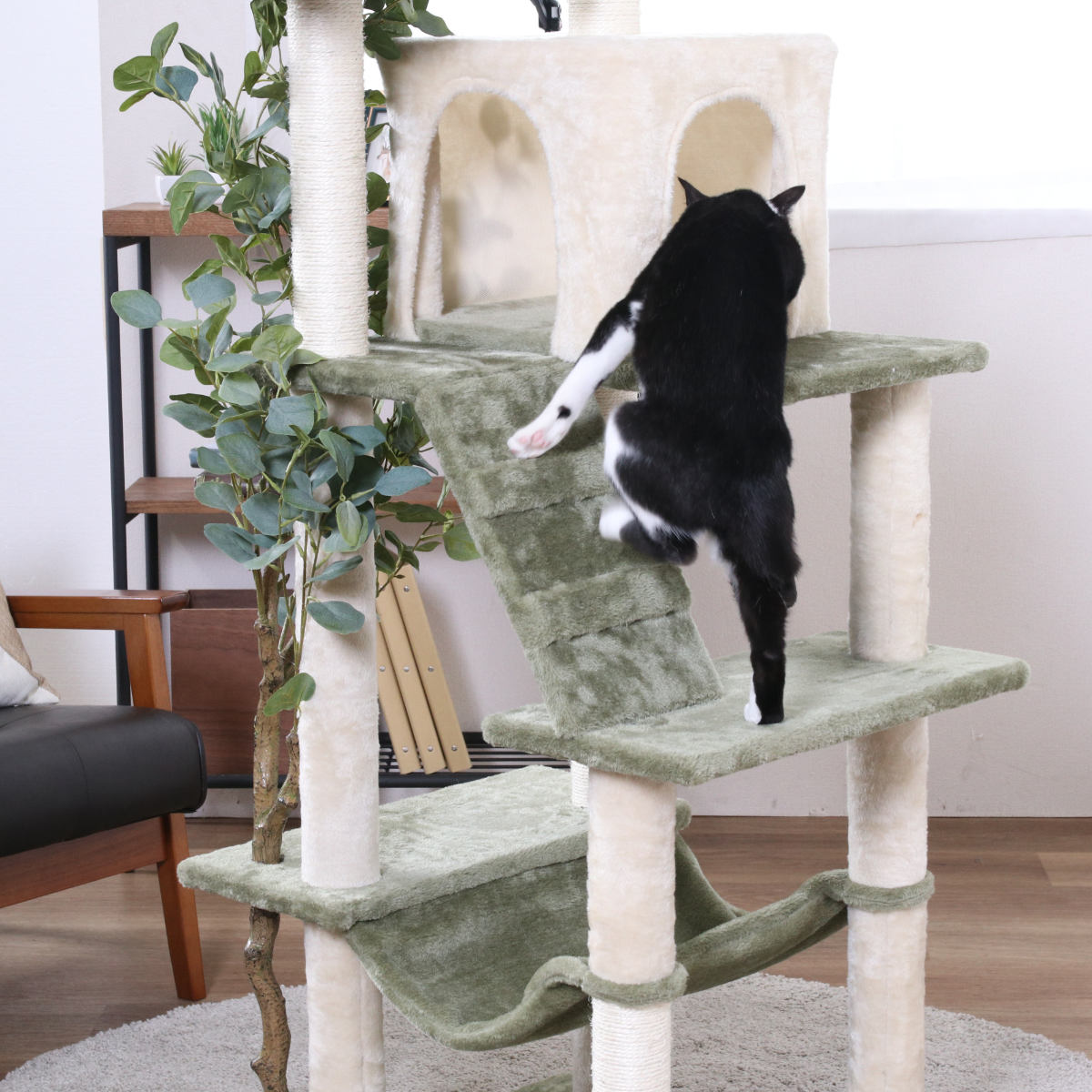 不二貿易（Fuji Boeki） キャットタワー ねこの休ら木 レオ 爪とぎ