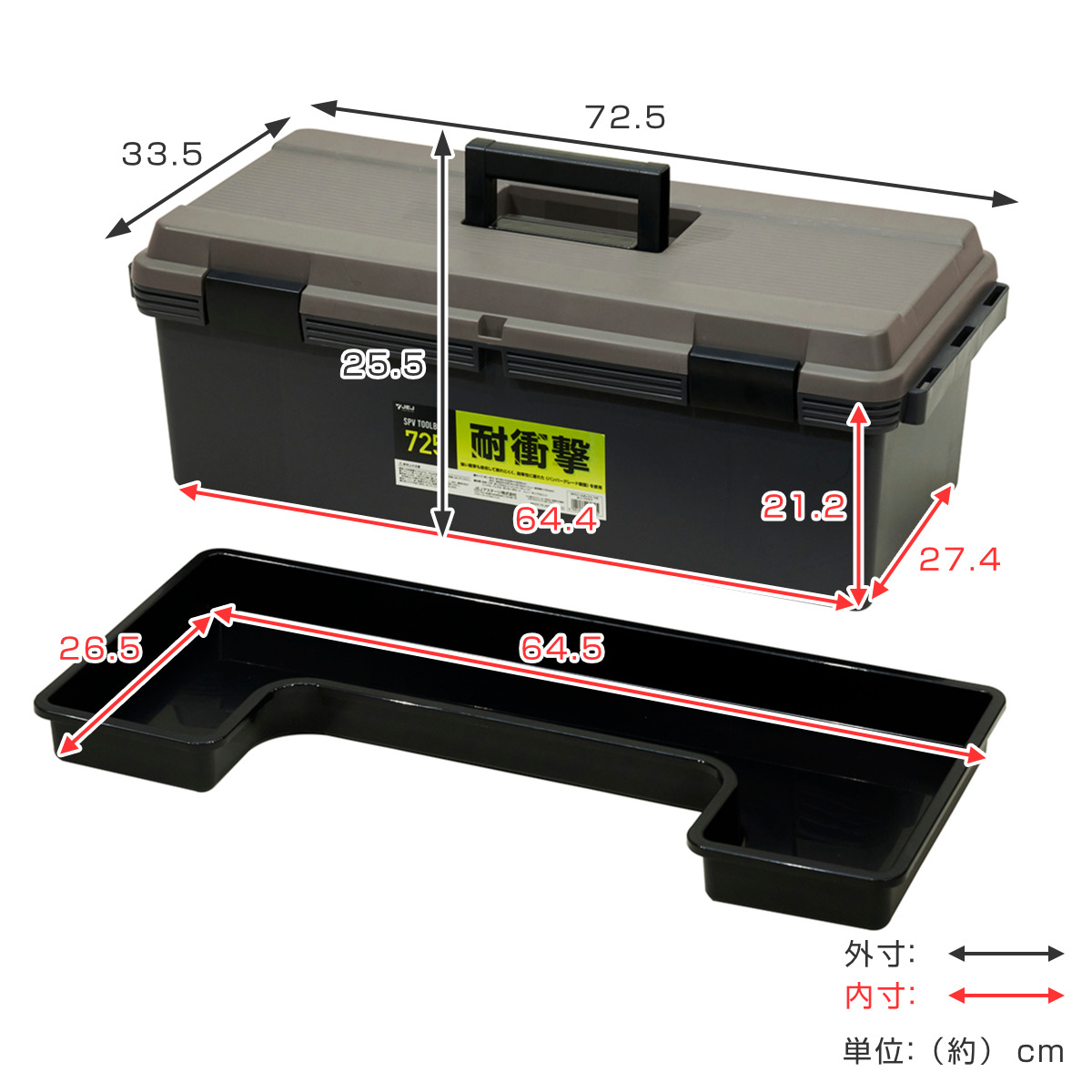 JEJアステージ 収納ボックス SPV ツールボックス 幅72.5 日本製 工具箱