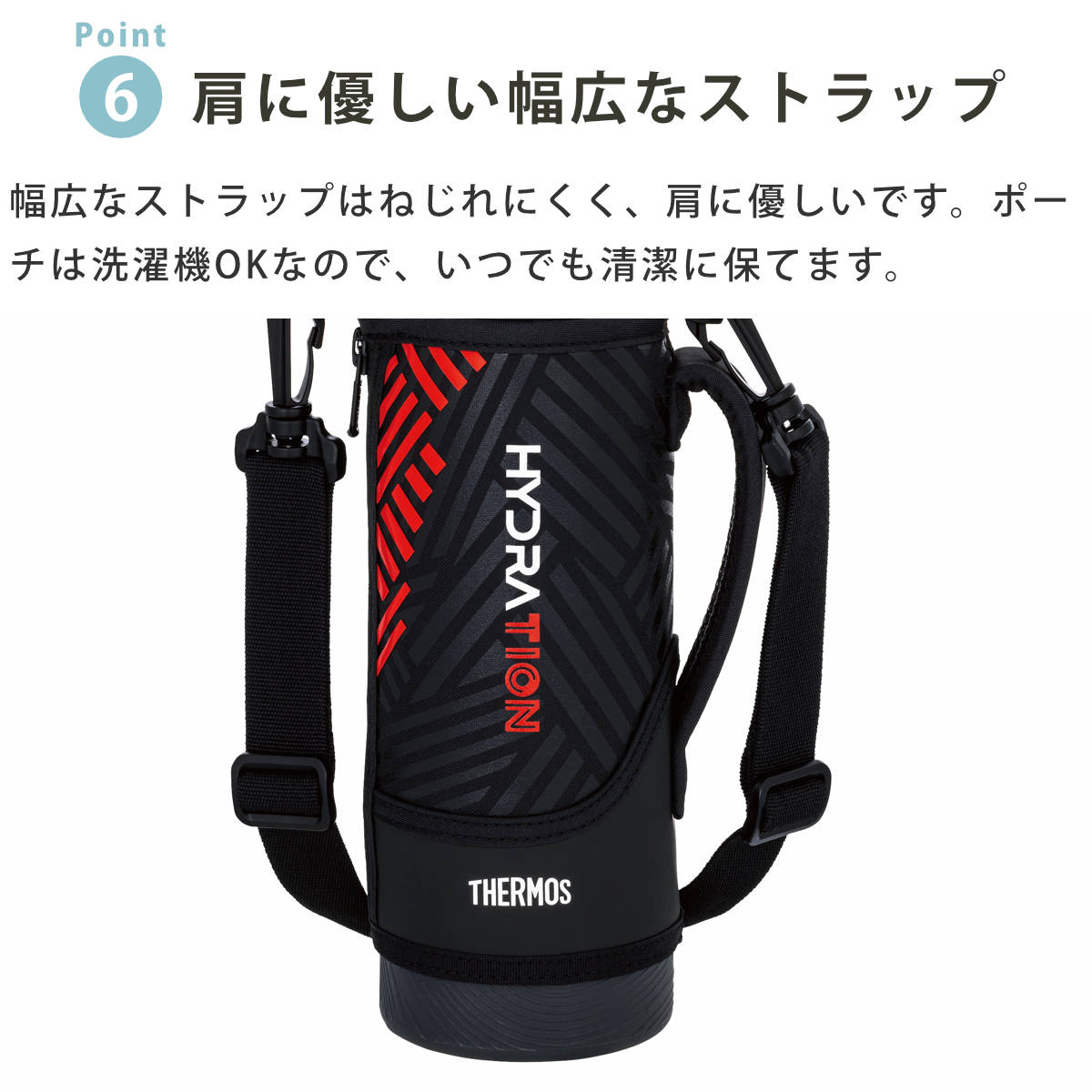 THERMOS HYDRATION ブラック水筒 使用中 THERMOS（サーモス） 水筒 1L 真空断熱スポーツボトル （ THERMOS 直
