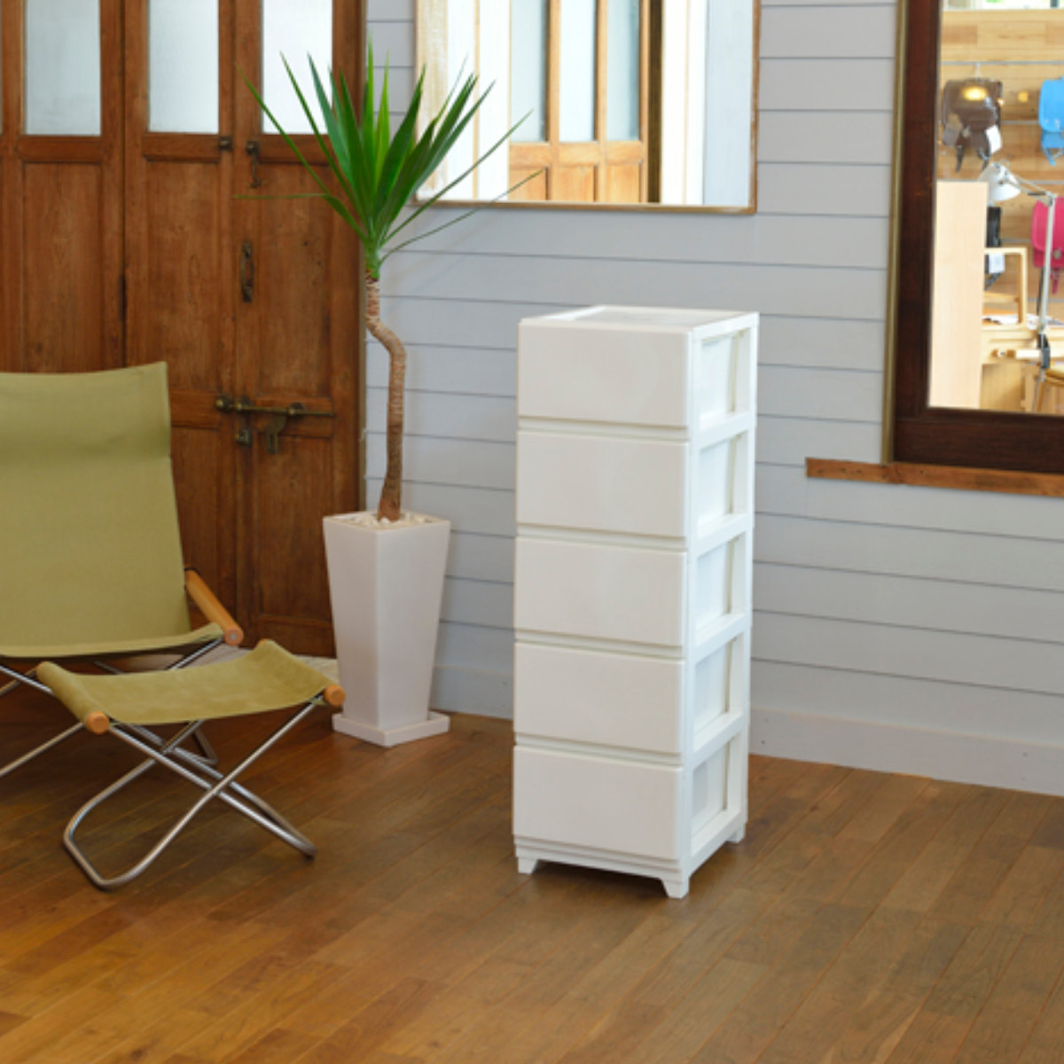 JEJアステージ 収納ケース デコニー 5段 組み立て式 チェスト （ 幅34