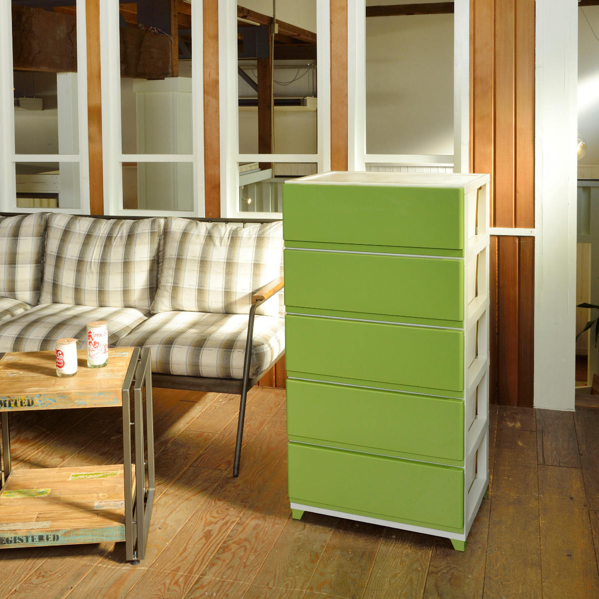 JEJアステージ 収納ケース デコニー ワイド 5段 組み立て式 チェスト