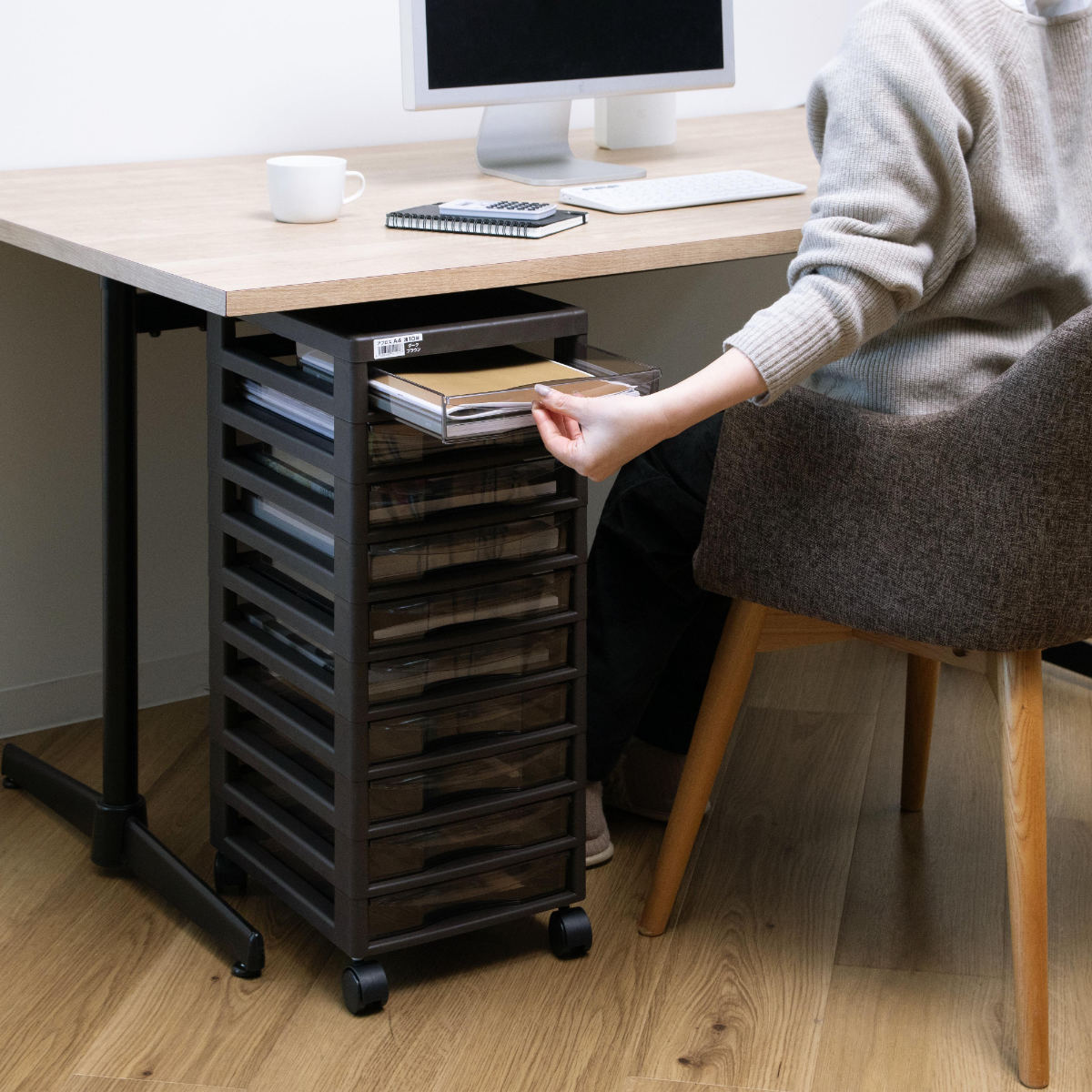 書類ケース フロアケース アプロス A4 浅型10段 幅27×奥行34.5×高さ