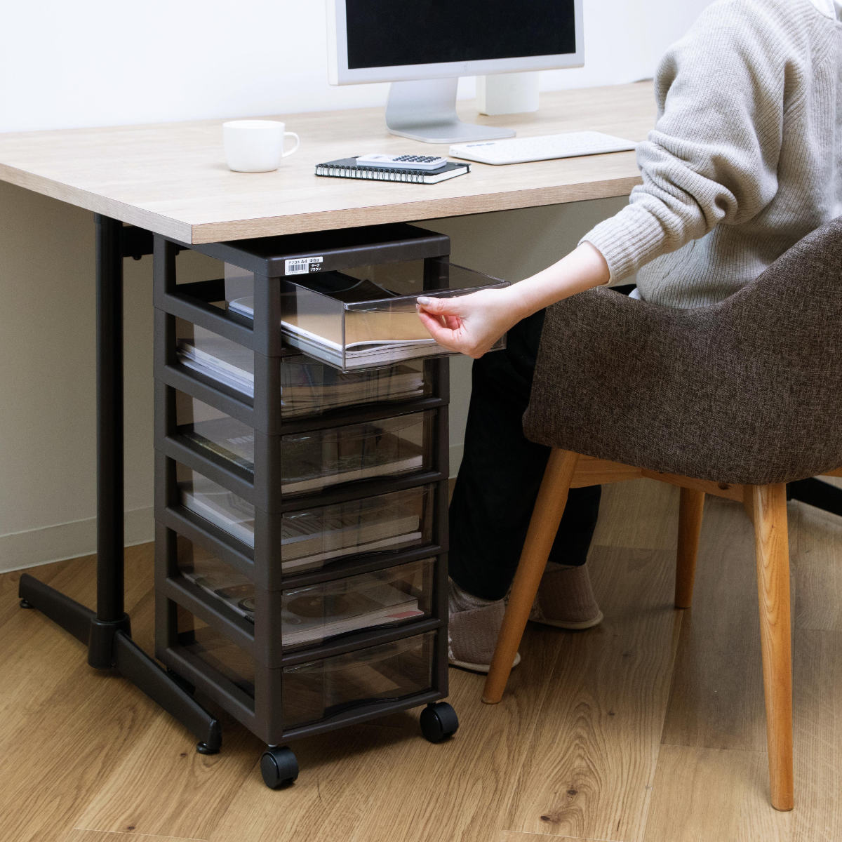 書類ケース フロアケース アプロス A4 深型6段 幅27×奥行34.5×高さ64.8