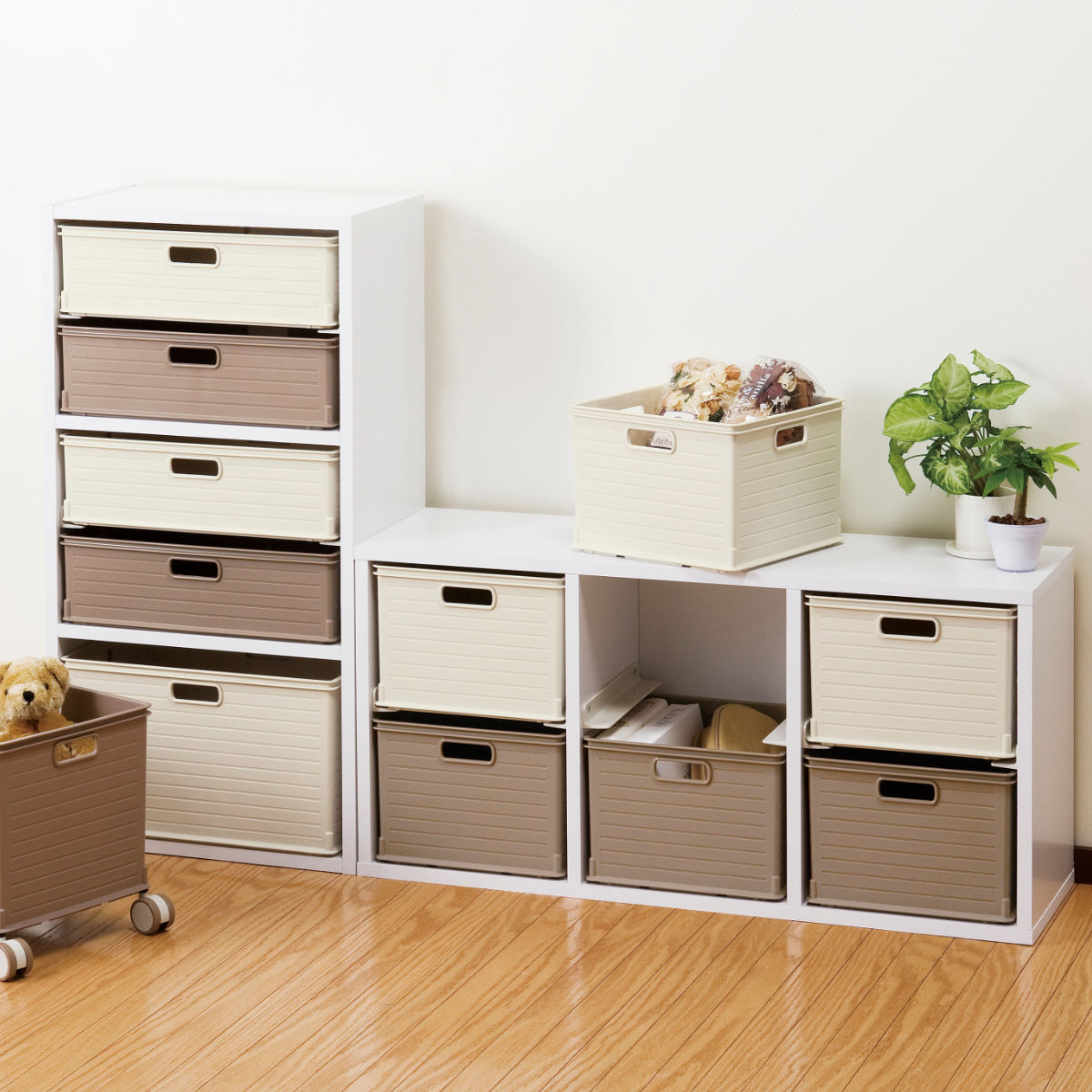 収納ボックス カラーボックス用 RE 高さ24cm 3個セット （ 幅39.5×奥行