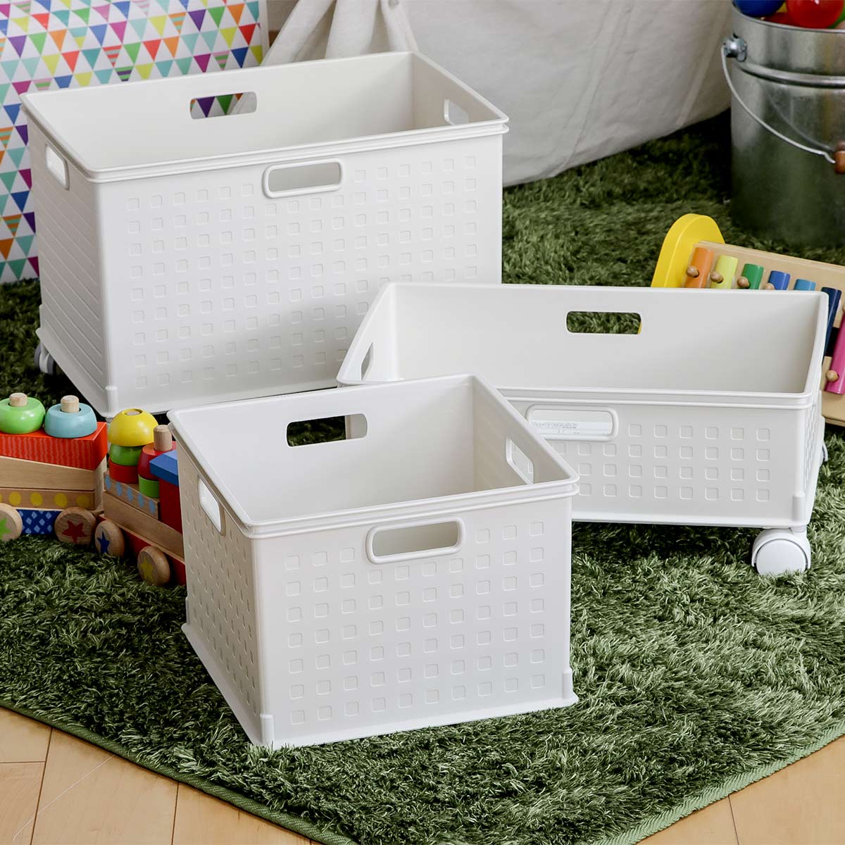 収納ボックス カラーボックス用 RE 高さ24cm 9個セット （ 幅39.5×奥行