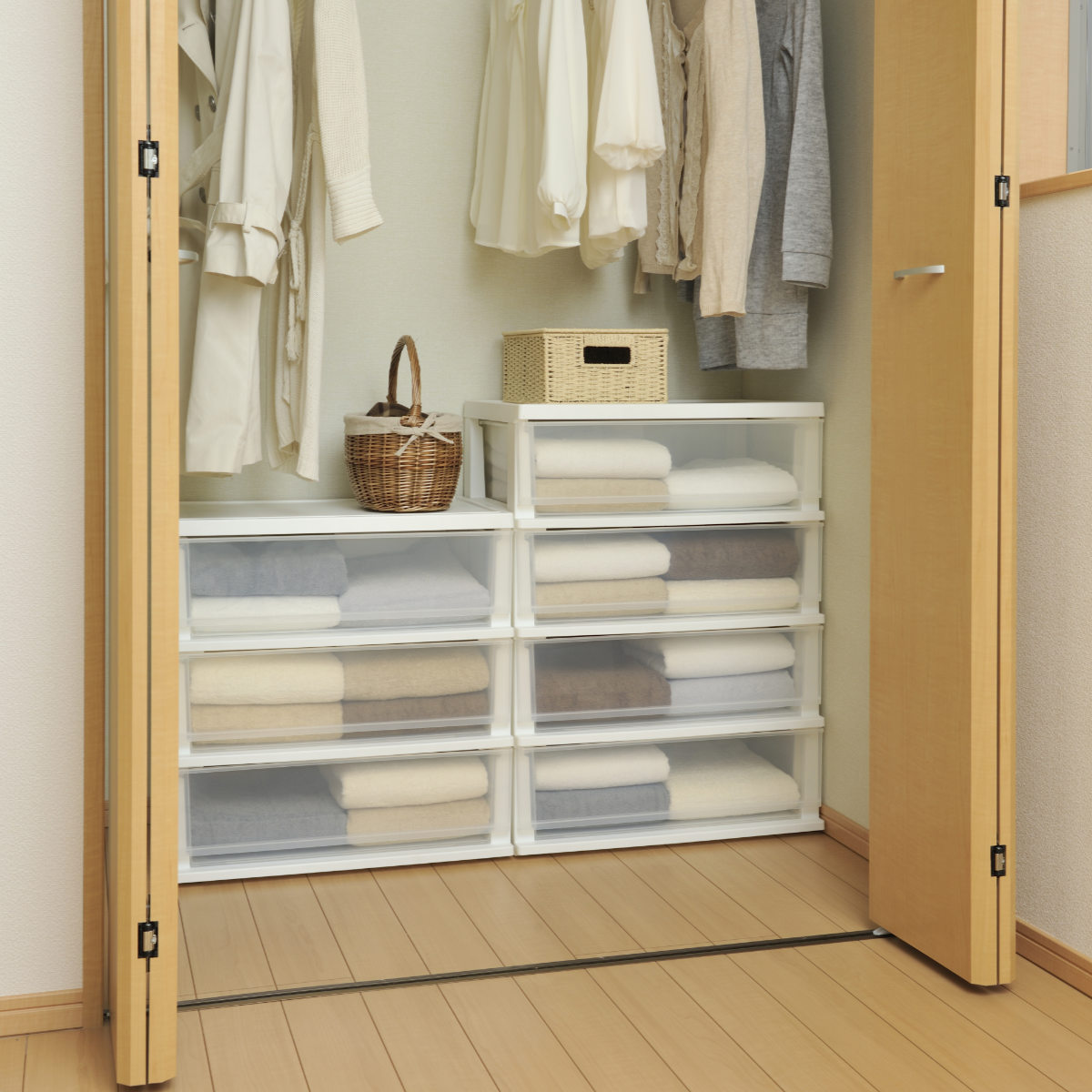 クローゼットチェスト シンプルチェスト 4段 2個セット （ チェスト 幅