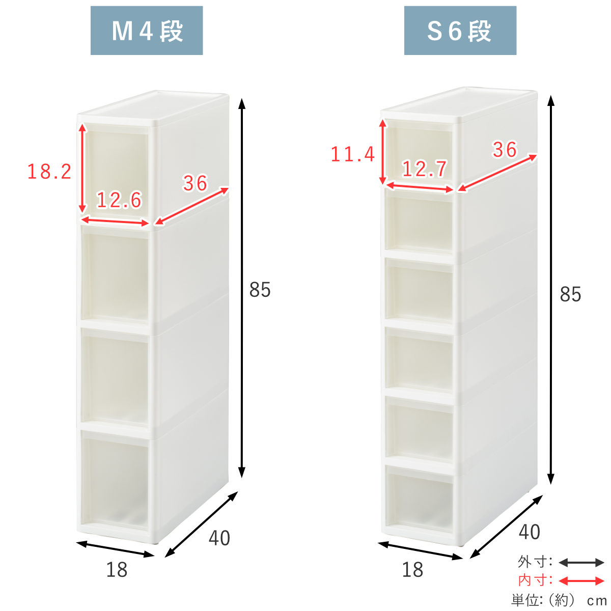 キッチンストッカー LISE リセ スリムストッカー 幅18cm 高さ85cm 全4