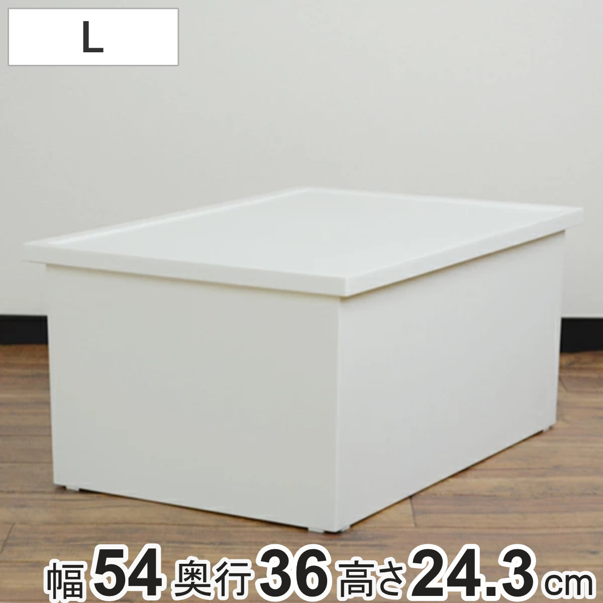 収納ボックス ファボーレヌーヴォ ボックス L 幅54×奥行36×高さ24.3cm （ 収納ケース プラスチック 収納 フタ付き 積み重ね 日本製  衣類 DVD ）