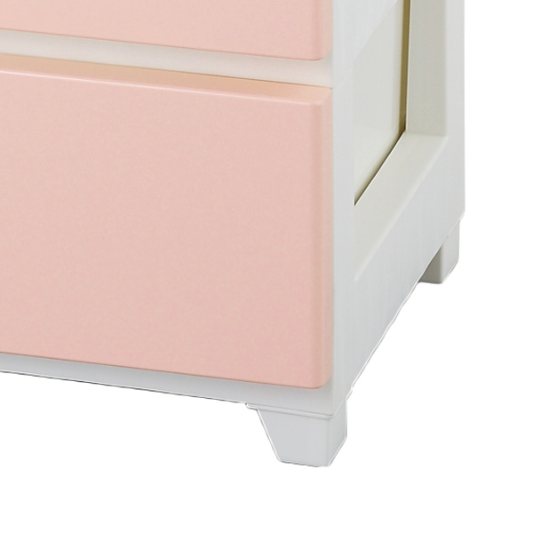 ロココスタイル チェスト4段キャビネット ピンク ロココスタイル