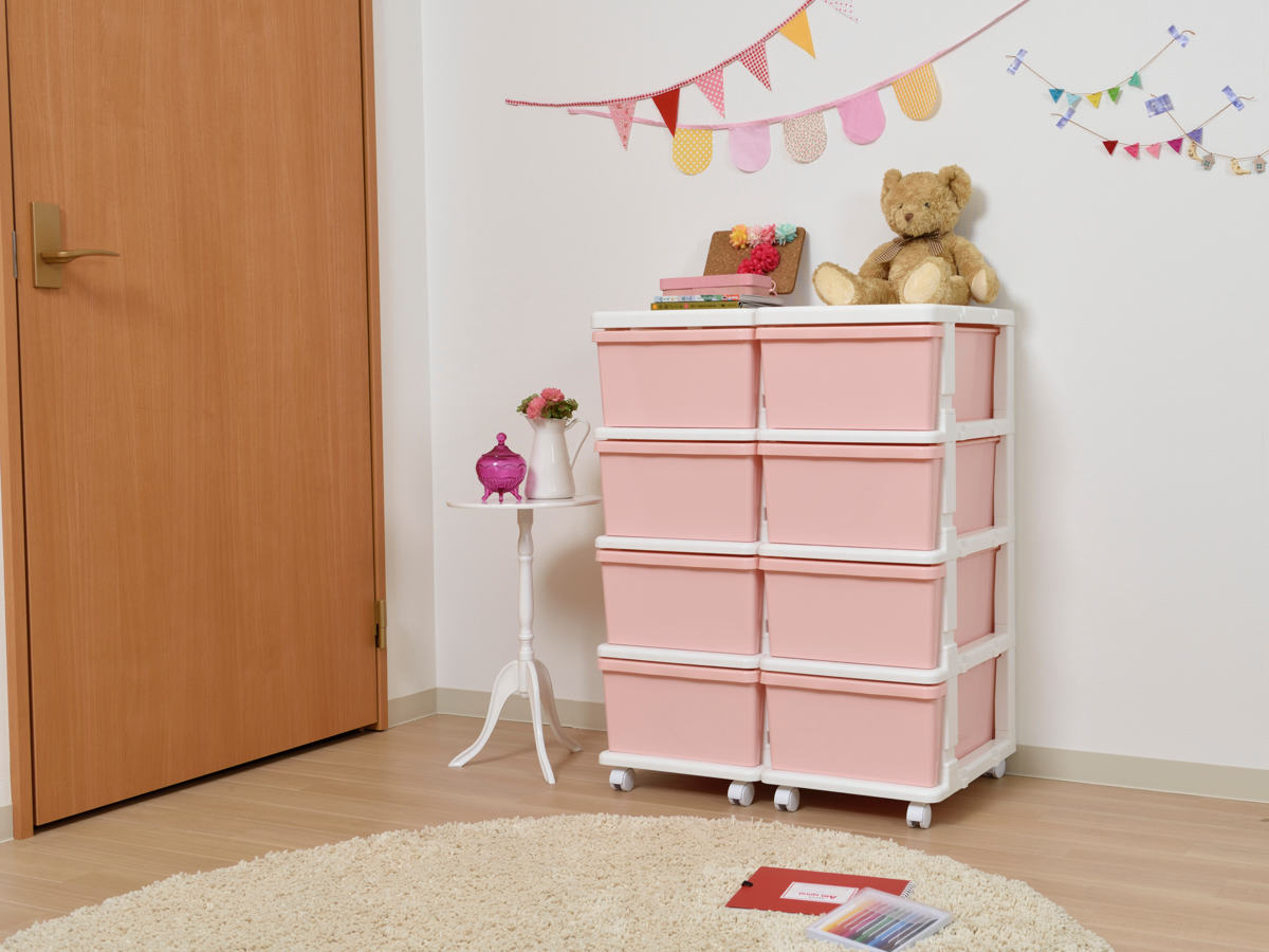 JEJアステージ 収納ケース カラーシーズユニット 4段 組み立て式 連結